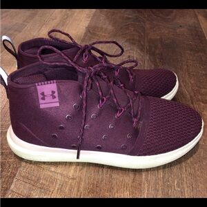 💜 Under Armour Purple High-Top Sneakers Women’s 7 👟 Breathable & Stylish